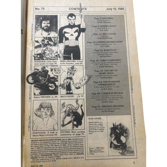 Vtg 80s Amazing Heroes Comic Book #75 Years Mutants Chris Claremont Tells All - Picture 5 of 6